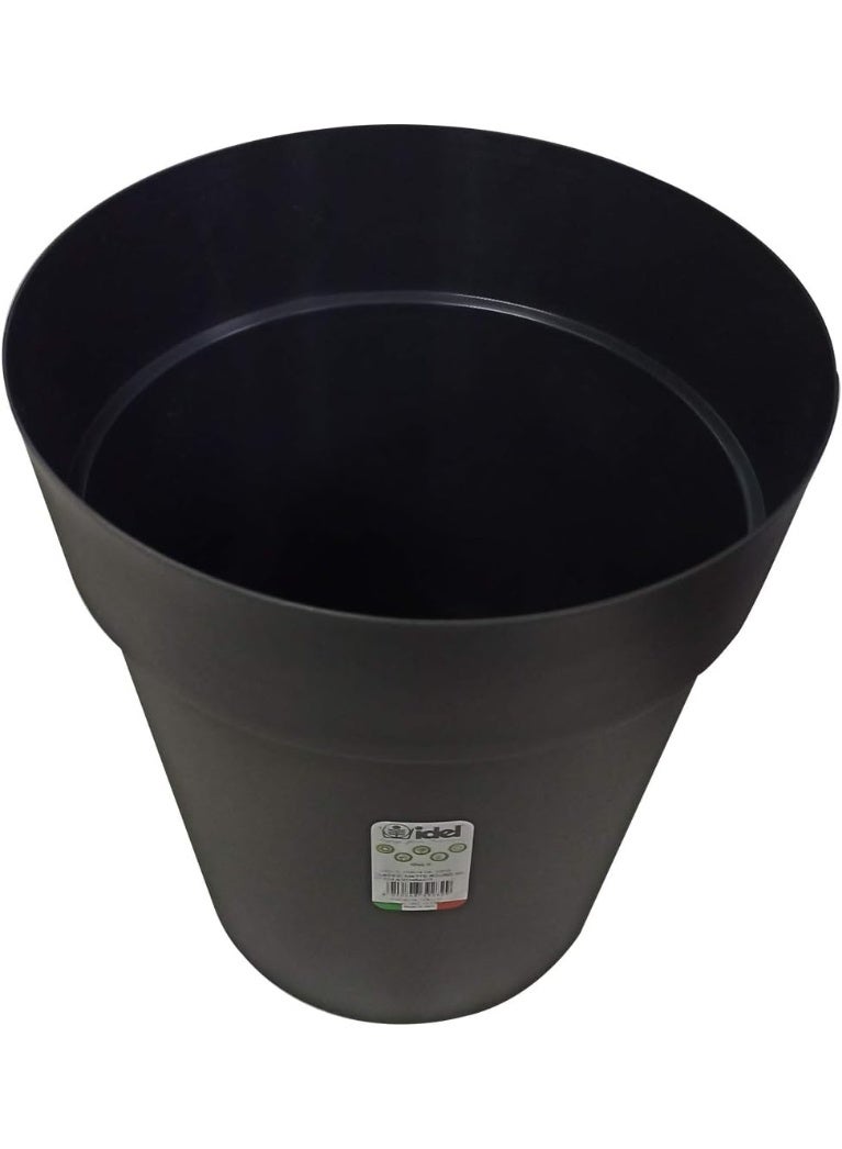 أيدل وعاء نبات دائري غير لامع من إيدل كلاسيك - أصيص زهور بلاستيكي خفيف الوزن للاستخدام الداخلي والخارجي - وعاء حديقة زخرفي للبلكونة والمنزل والمكتب - متوفر بأحجام 27 سم، 32 سم، 45 سم - Image 4