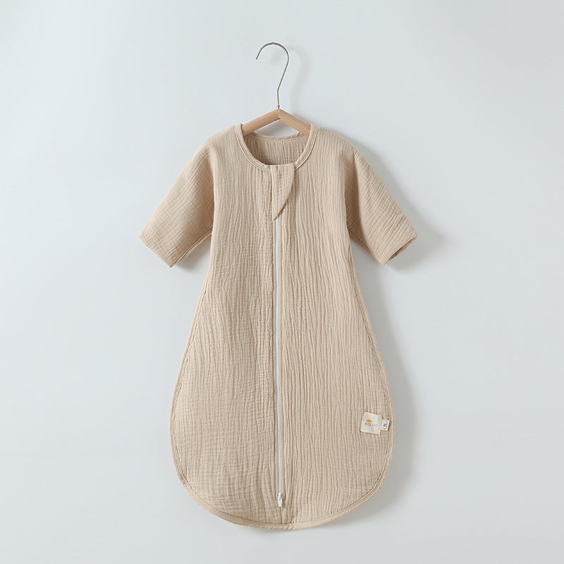 Baby''s pure cotton gauze sleeping bag children''s spring and autumn anti-kick quilt artifact autumn and winter sleeping bag baby Four Seasons four-layer Universal - Image 3