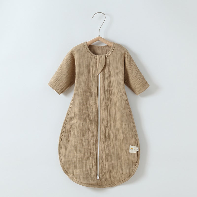 Baby''s pure cotton gauze sleeping bag children''s spring and autumn anti-kick quilt artifact autumn and winter sleeping bag baby Four Seasons four-layer Universal - Image 1