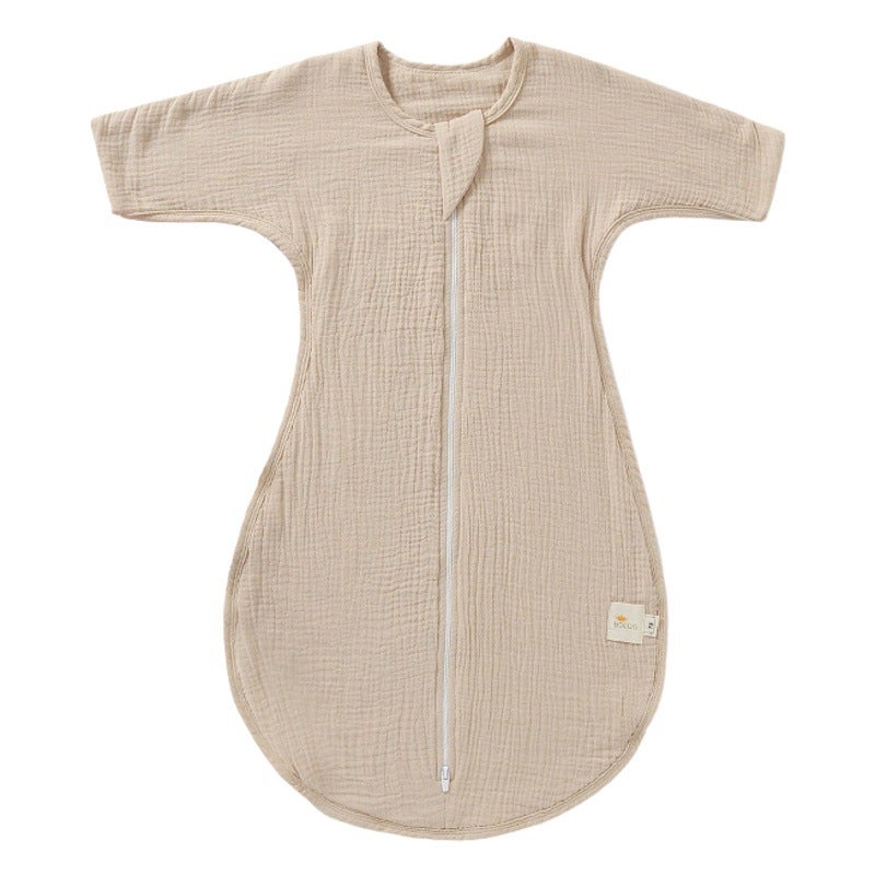 Baby''s pure cotton gauze sleeping bag children''s spring and autumn anti-kick quilt artifact autumn and winter sleeping bag baby Four Seasons four-layer Universal - Image 2