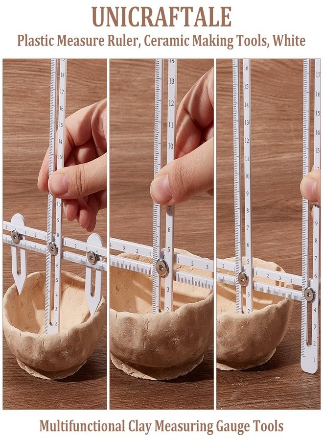 UNICRAFTALE Pottery Throwing Gauge Set White Pottery Height Measuring Ruler Acrylic Clay Craft Measuring Gauge Adjustable Pottery Ceramics Clay Tool for Pottery Making - Image 4