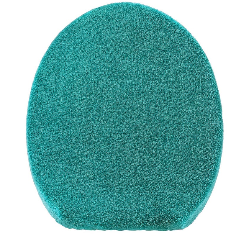 Madeals Microfiber Toilet Lid Cover Soft and Absorbent Comfortable Bathroom Toilet Lid Cover Seat Fits Most Size Toilet Lids for Teal