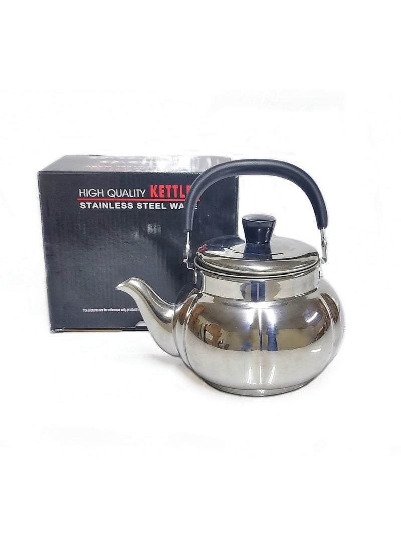 Stainless Steel Stove Top Tea Kettle - Compact & Stylish Tea and Coffee Pot with Heat-Resistant Handle - Ideal for Home, Office, and Hotel Use. (1000 ML) - Image 3