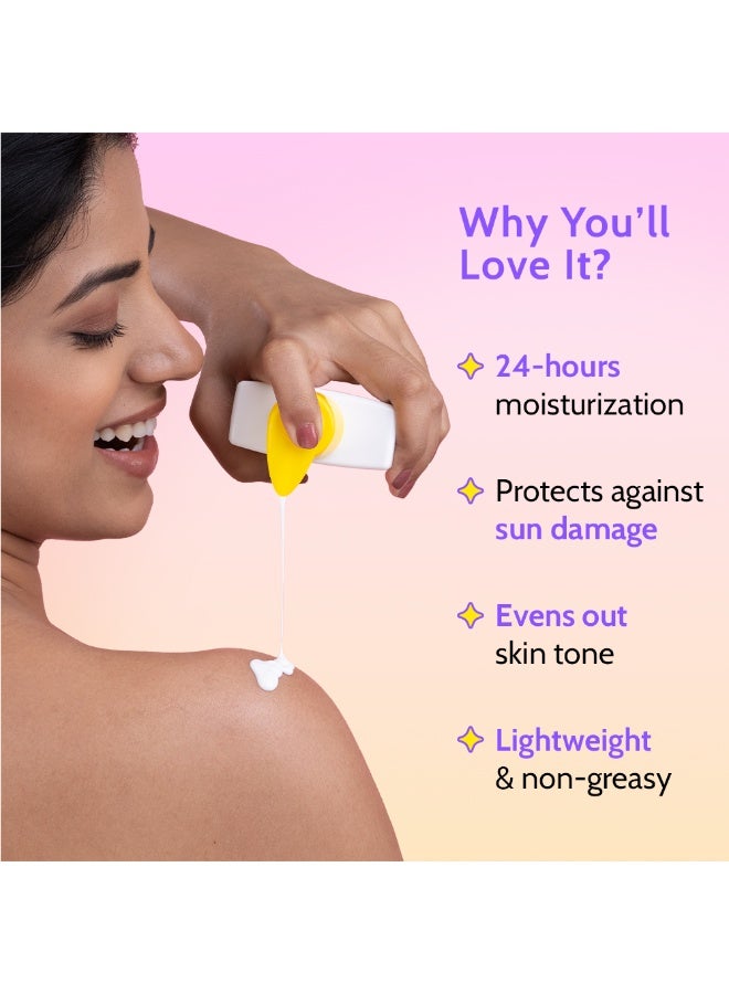 Chemist at Play Bright Boost SPF Body Lotion | With 5% Niacinamide & SPF 50+ PA++++ | 24 hours moisturization | Lightweight & Non-Greasy Formula | 236ml - Image 3