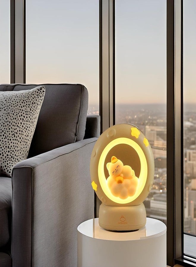Clefairy Cat Moon LED Night Lamp, 3-Way Dimmable Touch Control, Home, Bedroom, Living Room, Party Decor Rechargeable Lamp Dimmable Multiple Lighting - Image 2