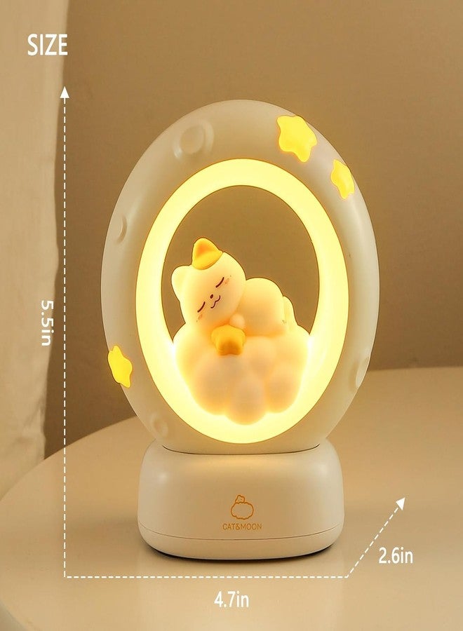 Clefairy Cat Moon LED Night Lamp, 3-Way Dimmable Touch Control, Home, Bedroom, Living Room, Party Decor Rechargeable Lamp Dimmable Multiple Lighting - Image 4