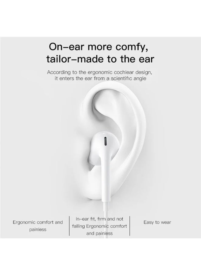 Yesido YH38 Wired USB Type-C Earphones with Mic – Stereo In-Ear Headphones for Samsung, Huawei, Xiaomi & Other Type-C Devices，Noise Reduction, Hands-Free Calls, Durable Cable (White) - Image 4