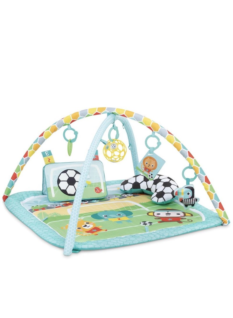 Bright Starts Grip & Kick Oball Activity Gym – 4-in-1 Mat with Kick Pad, Lights, Music & Toys (0–12 Months) - Image 1