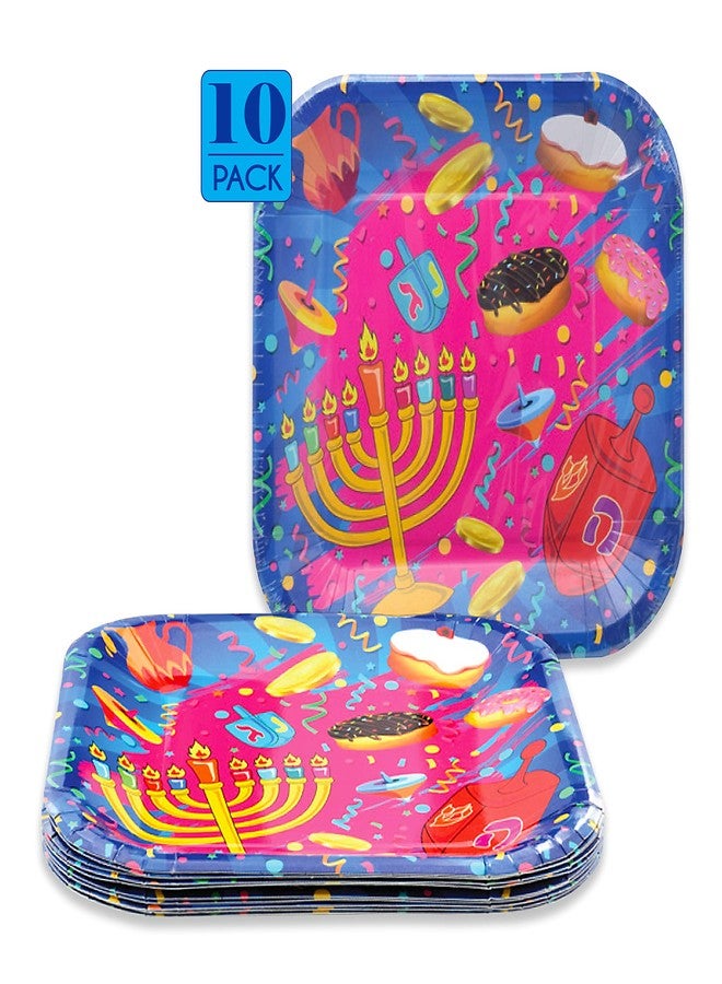 Izzy 'n' Dizzy Hanukkah Plates - Chanukah Paper Goods - 9 Inch - Serves 10 - Image 3