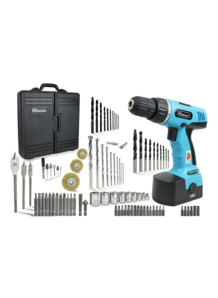 Cordless Electric Drill Tool Kit – 18V with Drill Bits & Accessories Set - Image 1