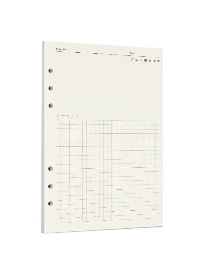Zelten 1 Pack A5 45 Sheets/90 Pages FavoritesLoose Leaf Punched Paper Refills Paper for 6 Hole Binder Personal Organizer Diary Notebook Refillable Planner - Image 1