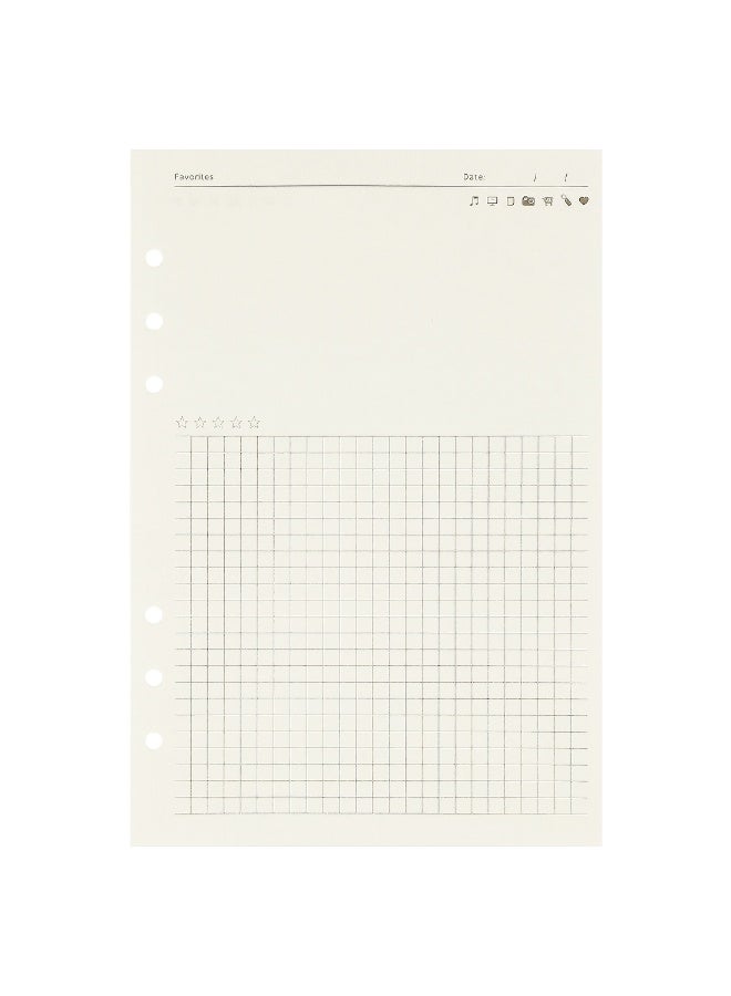 Zelten 1 Pack A5 45 Sheets/90 Pages FavoritesLoose Leaf Punched Paper Refills Paper for 6 Hole Binder Personal Organizer Diary Notebook Refillable Planner - Image 2