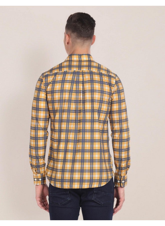 U.S. Polo Assn. U.S. POLO ASSN. Men's Checkered Regular Fit Shirt (USSHTFX245_Mustard - Image 5