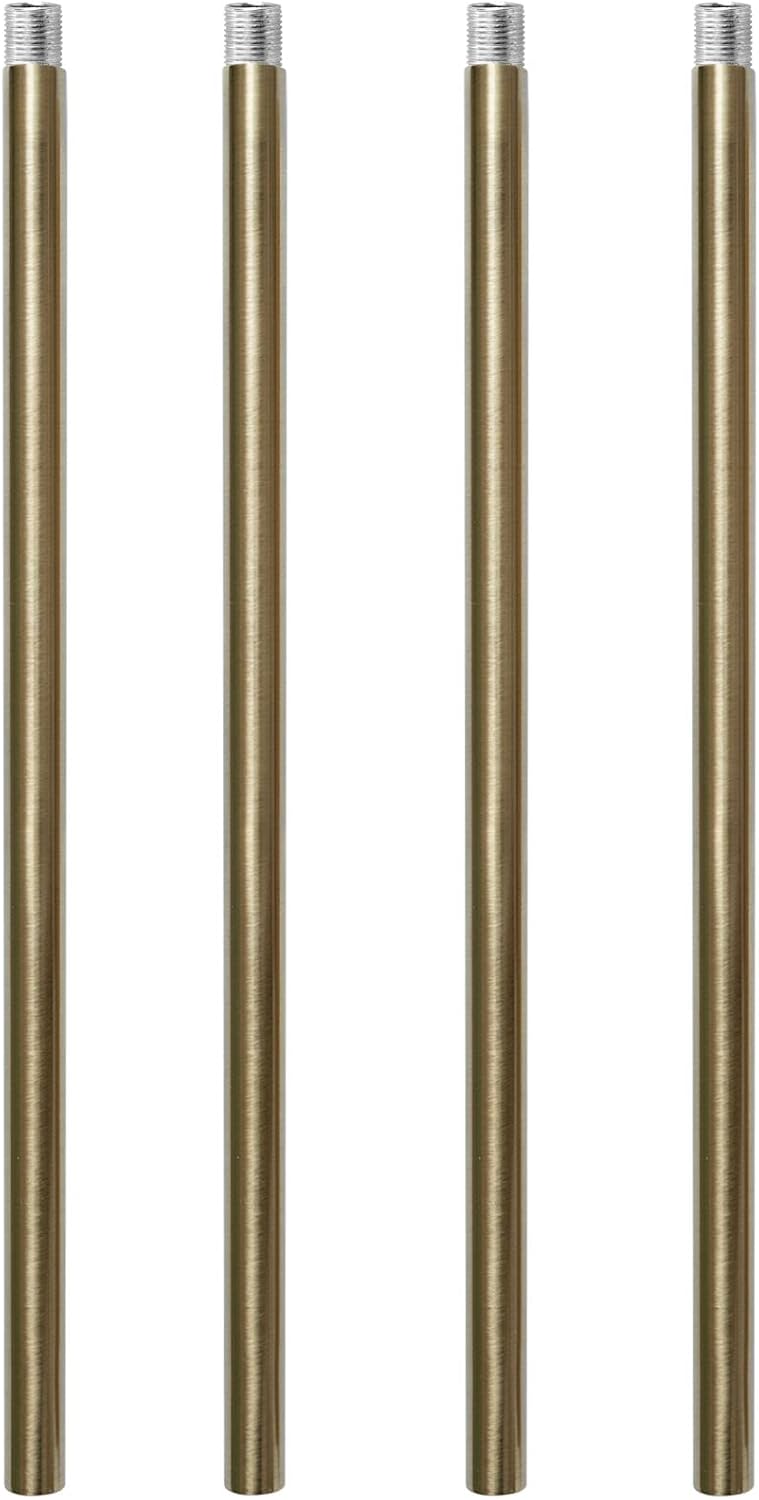 Haligate Polished Brass M10 Threaded Extension Rod for Pendant Light, Island Lighting, Chandeliers,Lighting Fixture downrods & Stems,12 Inches 11.4mm OD (0.449″) x 300mm L (11.81″) - Image 1