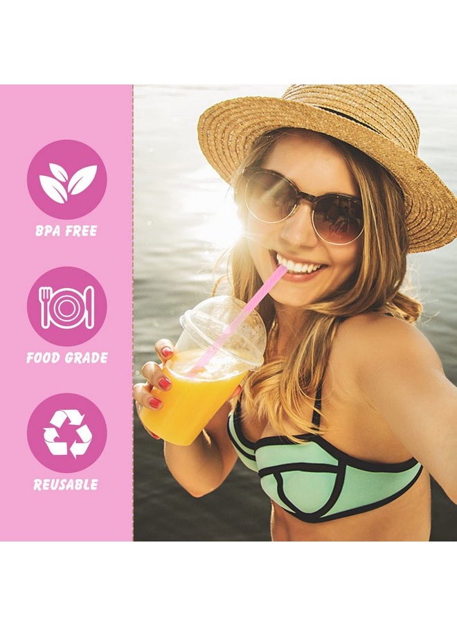 Prasacco Prasacco 4 Sets Silicone Straws Reusable Straws with Case Foldable Straws Portable Drinking Straws for Travel Party  - Image 3