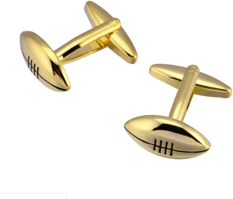 Vcufflinks Football Pair Cufflinks Solid Half Gold Wedding Cuff Links - Image 2