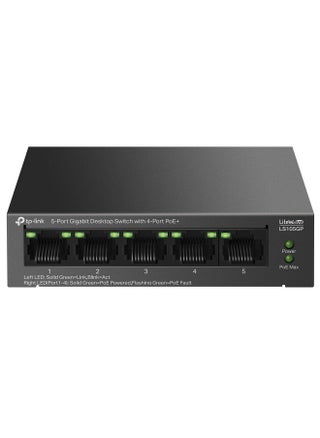 TP-Link 5-Port Gigabit Desktop Ethernet Switch with 4-Port PoE+, 65 W PoE Budget, PoE Auto Recovery, Plug & Play, Metal Case, Ideal for IP Surveillance & Network Security (LS105GP) - pzsku/Z909B9D3FCA6FE8AF9568Z/45/_/1730217591/1c676a54-01ed-41ab-bf67-090df9a3c766