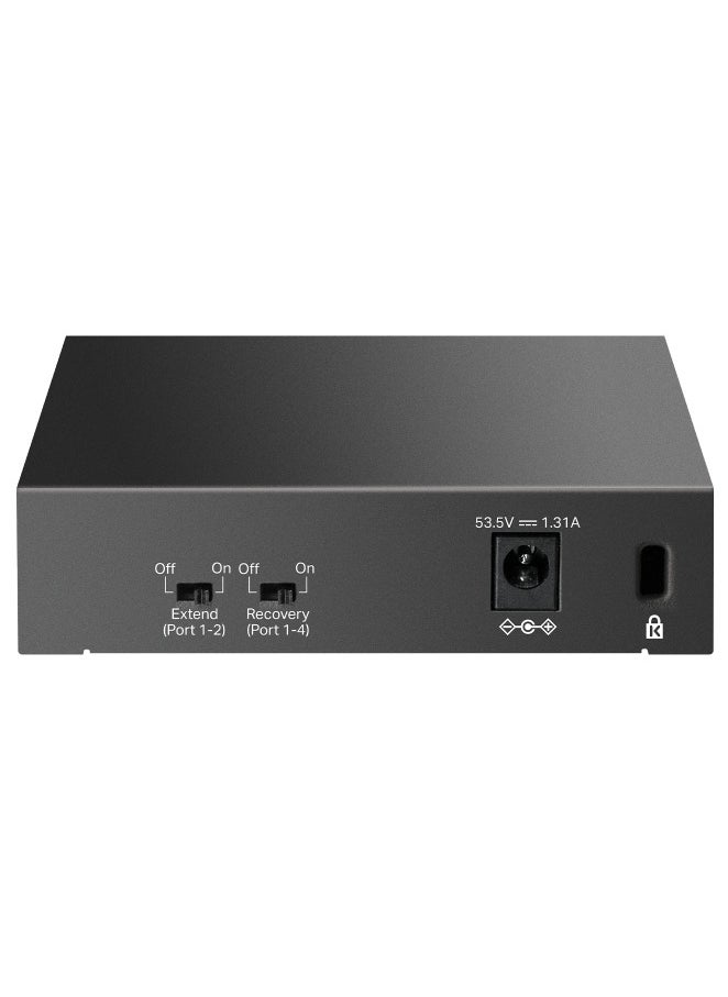 TP-Link 5-Port Gigabit Desktop Ethernet Switch with 4-Port PoE+, 65 W PoE Budget, PoE Auto Recovery, Plug & Play, Metal Case, Ideal for IP Surveillance & Network Security (LS105GP)