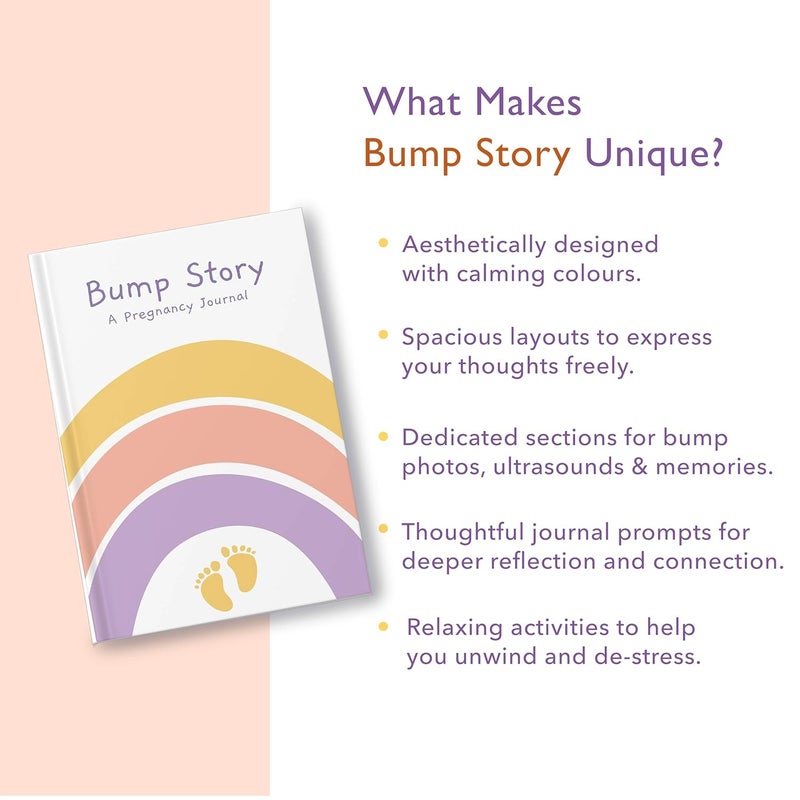 The Journal Lab Bump Story: 40 Weeks Pregnancy Journal to Record your Pregnancy Journey | Pregnancy Planner | Keepsake, Milestones & Trimester Tracker with Stickers | Perfect for Pregnancy Gift by - Image 5