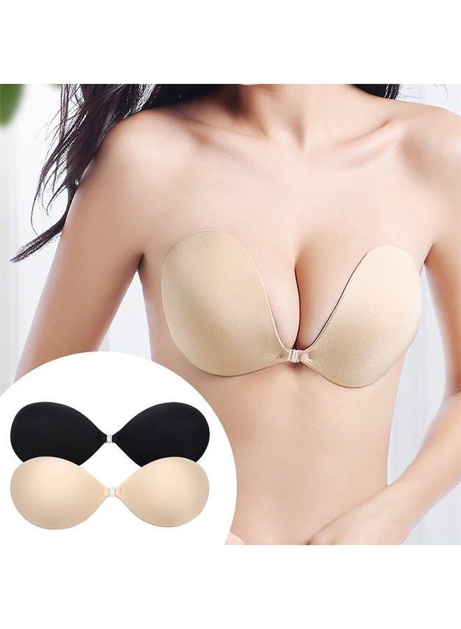 Adhesive Bra Strapless Sticky Invisible Push Up Silicone Bra For Backless Dress With Nipple Covers(C cup) - Image 3