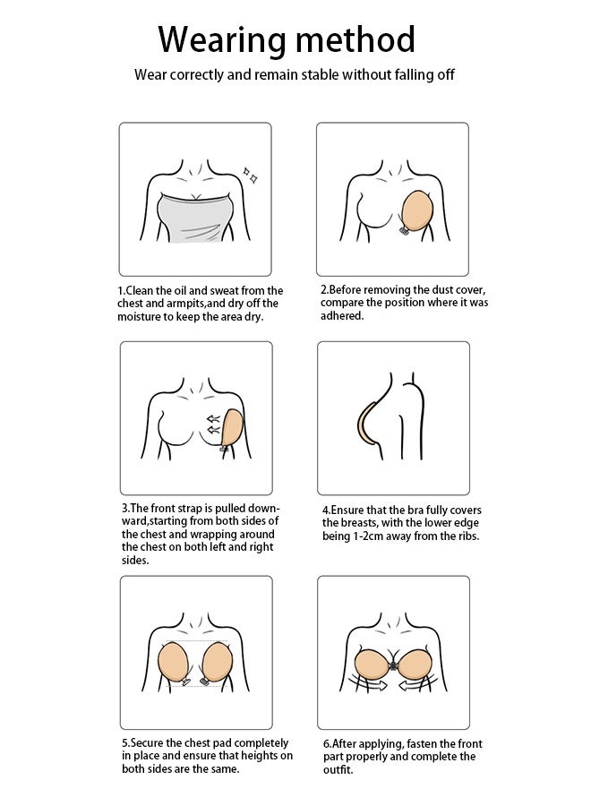 Adhesive Bra Strapless Sticky Invisible Push Up Silicone Bra For Backless Dress With Nipple Covers(C cup) - Image 5