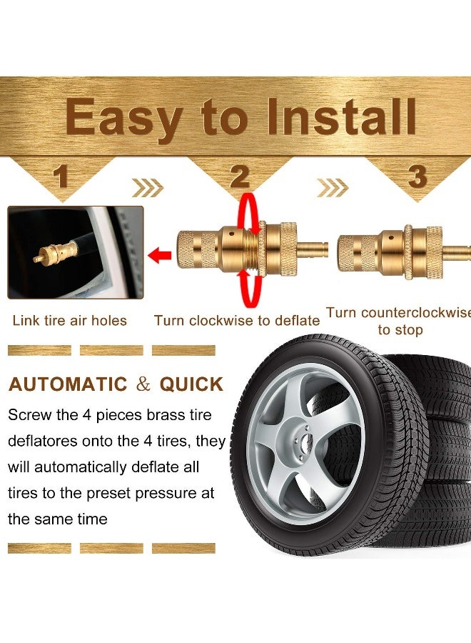 6-30 PSI Automatic Tire Deflator Kit, Air Down Tire Deflators Offroad Accessories for Jeep, Car, Truck, Motorcycle, and ATV Tires(5 Pack) - Image 3