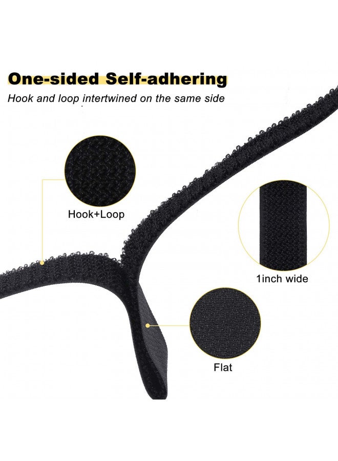 YMCRLUX YMCRLUX 1"x64ft Hook and Loop Straps with 70 Metal Buckles, Adjustable Fastening Cable Straps, Cut-to-Length Cinch Strap, Reusable Nylon Securing Cord Ties for Organizer or Storage, 1 inch Wide, Black  - Image 2