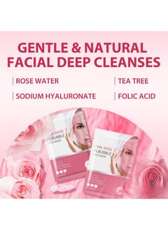 IREV IREV Pink Rose O2 Bubble Face Masks Skincare - Spa Gifts for Women, Christmas Gifts for Women - Foaming Face Mask, Purifying Facial Mask for Acne and Pores Moisturizing Spa Face Mask 10 Pack  - Image 5