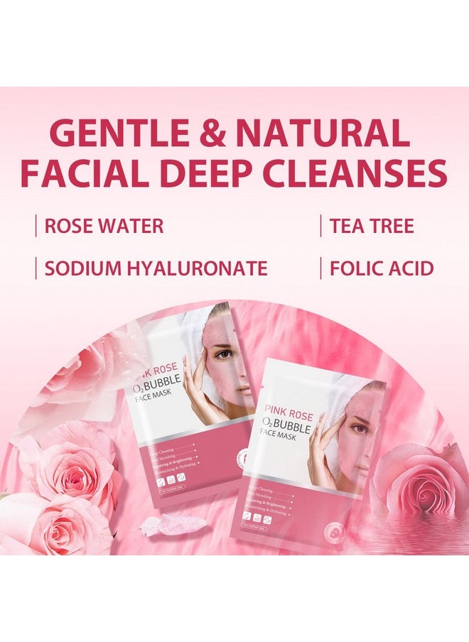 IREV - IREV Pink Rose O2 Bubble Face Masks Skincare - Spa Gifts for Women, Christmas Gifts for Women - Foaming Face Mask, Purifying Facial Mask for Acne and Pores Moisturizing Spa Face Mask 10 Pack - Image 1
