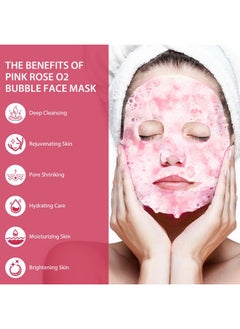 IREV IREV Pink Rose O2 Bubble Face Masks Skincare - Spa Gifts for Women, Christmas Gifts for Women - Foaming Face Mask, Purifying Facial Mask for Acne and Pores Moisturizing Spa Face Mask 10 Pack  - Image 2