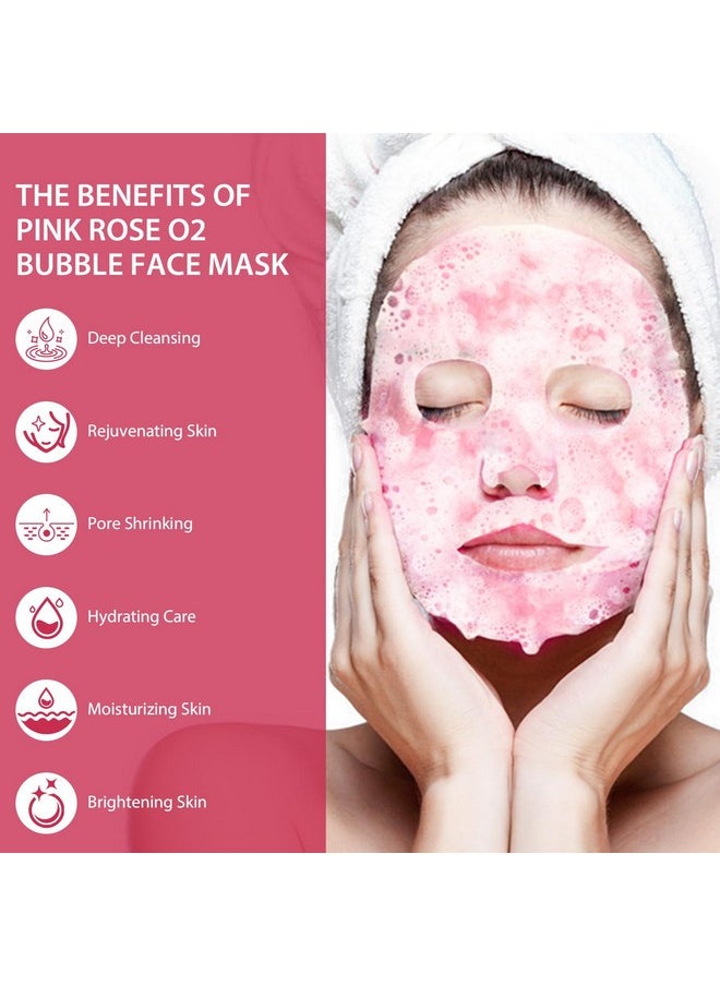 IREV - IREV Pink Rose O2 Bubble Face Masks Skincare - Spa Gifts for Women, Christmas Gifts for Women - Foaming Face Mask, Purifying Facial Mask for Acne and Pores Moisturizing Spa Face Mask 10 Pack - Image 1