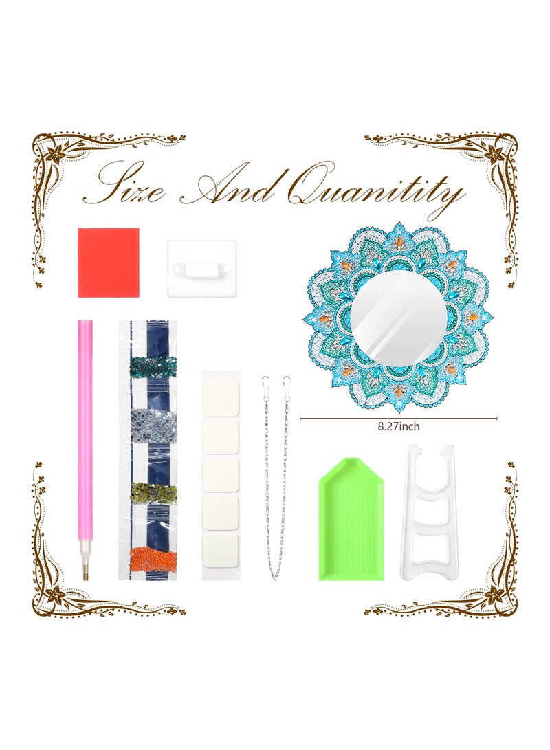 Crystal Diamond Painting Mirror DIY Kit Art Makeup Mirror Art Crafts for Home Wall Table Decoration - Image 2