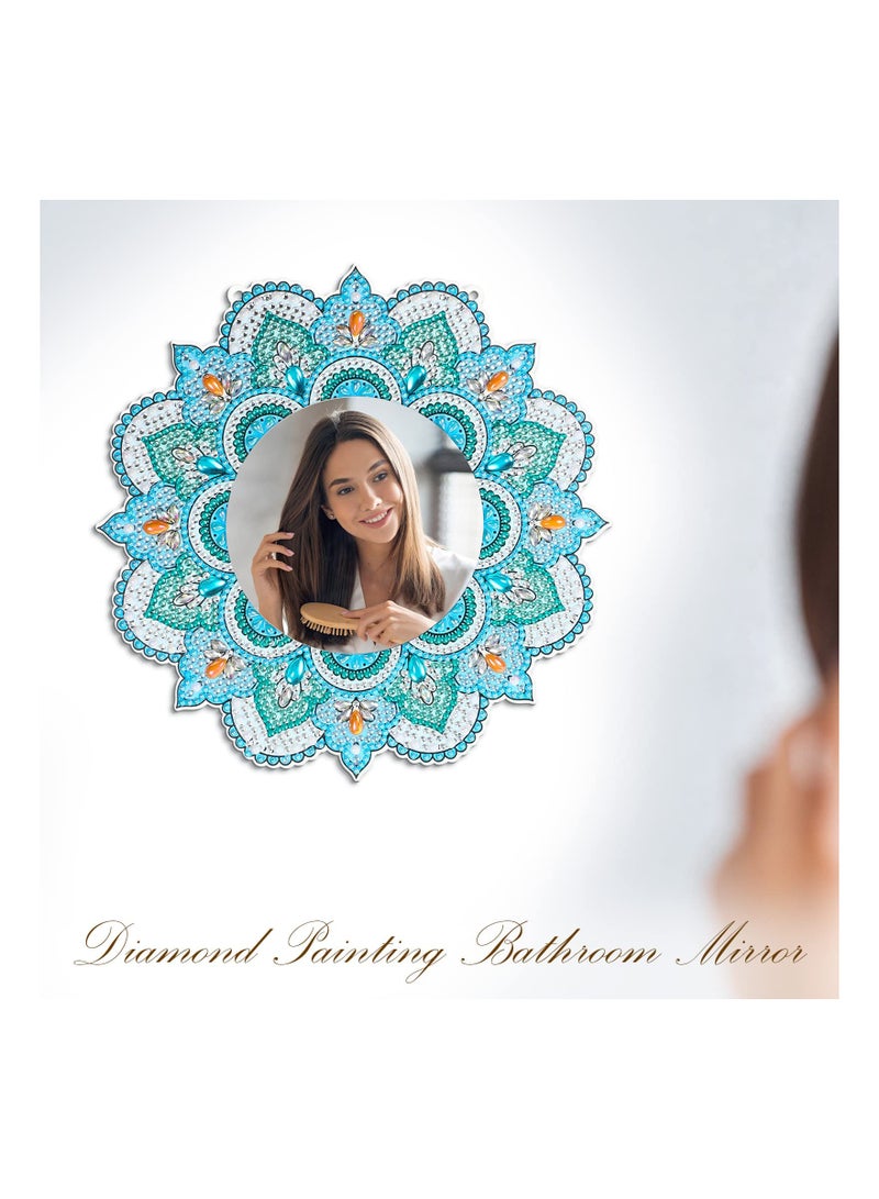 Crystal Diamond Painting Mirror DIY Kit Art Makeup Mirror Art Crafts for Home Wall Table Decoration - Image 1
