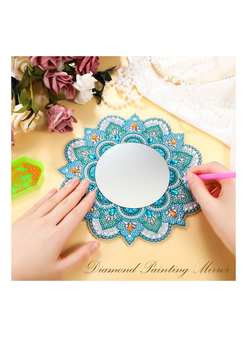 Crystal Diamond Painting Mirror DIY Kit Art Makeup Mirror Art Crafts for Home Wall Table Decoration - Image 5