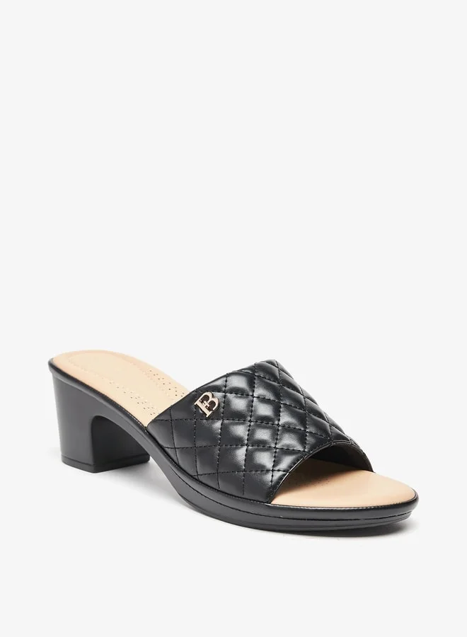 فلورا بيلا من شو إكسبرس Womens Quilted Block Heels Slip-On Sandals