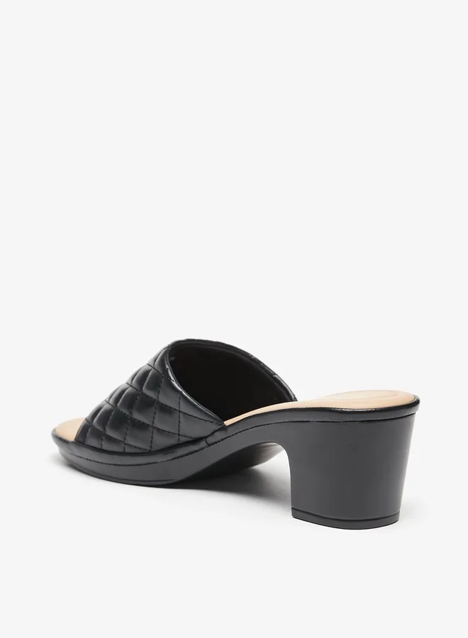 فلورا بيلا من شو إكسبرس Womens Quilted Block Heels Slip-On Sandals