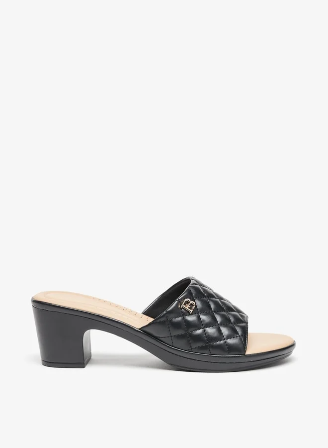 فلورا بيلا من شو إكسبرس Womens Quilted Block Heels Slip-On Sandals