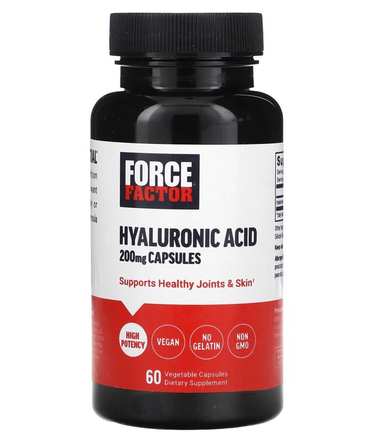 Force Factor Hyaluronic Acid 200 mg 60 Vegetable Capsules