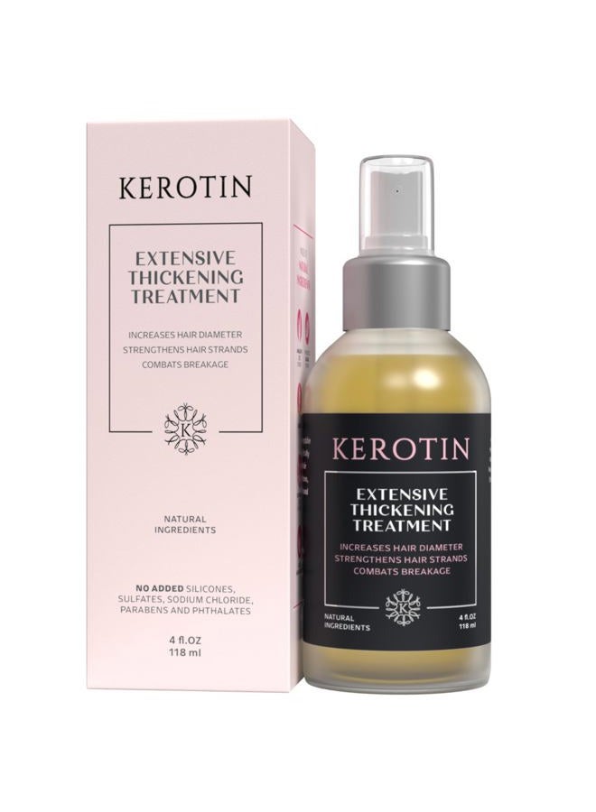KEROTIN Hair Thickening Spray with for Fine & Thin Hair Growth in Women, Heat Protectant, Repair Mist for Volume, Body & Shine, Diameter Booster, Natural, Sulfate & Cruelty Free, Made in USA - Image 1
