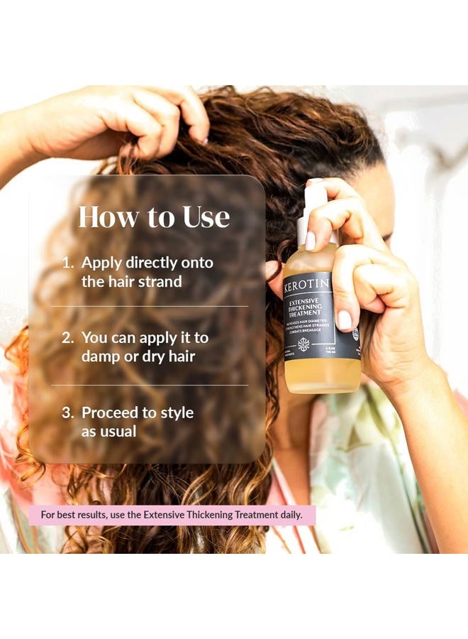 KEROTIN Hair Thickening Spray with for Fine & Thin Hair Growth in Women, Heat Protectant, Repair Mist for Volume, Body & Shine, Diameter Booster, Natural, Sulfate & Cruelty Free, Made in USA - Image 5