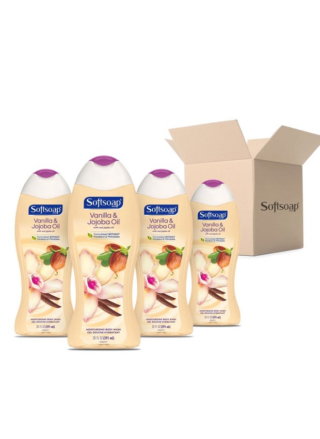 Softsoap - Oftsoap Moisturizing Body Wash Vanilla And Jojoba Oil 20 Fluid Ounce (4 Pack) - Image 1
