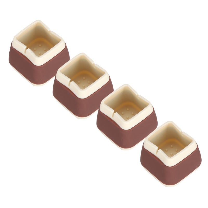 Silicone Furniture Protectors: Coffee, Reinforced Double-Layer Design, Shock-Absorbing Wear-Resistant - Reusable Easy To Clean, Non Slip Furniture Pads for Table Chair Cabinet Bed Sofa - Image 2