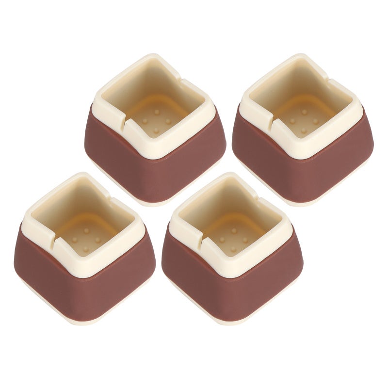 Silicone Furniture Protectors: Coffee, Reinforced Double-Layer Design, Shock-Absorbing Wear-Resistant - Reusable Easy To Clean, Non Slip Furniture Pads for Table Chair Cabinet Bed Sofa - Image 1