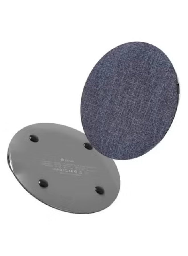 ديفيا شاحن لاسلكي فائق النحافة ومتين من سلسلة UFO (15 وات) بتصميم طبق طائر - لوحة شحن لاسلكية سريعة بتقنية Qi - مادة قماشية مقاومة للماء - رمادي - Image 5