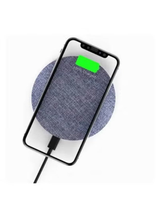 ديفيا شاحن لاسلكي فائق النحافة ومتين من سلسلة UFO (15 وات) بتصميم طبق طائر - لوحة شحن لاسلكية سريعة بتقنية Qi - مادة قماشية مقاومة للماء - رمادي - Image 4