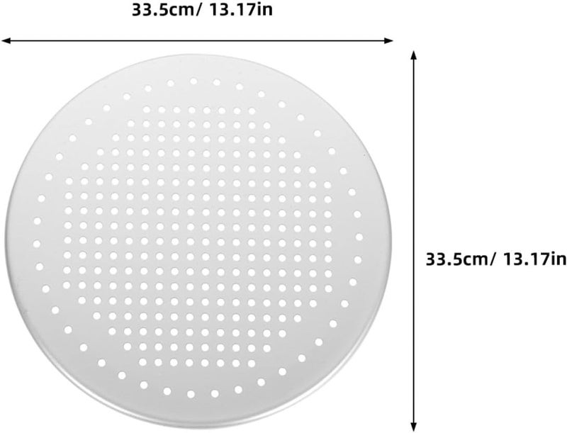 Perforated Pizza Pan 33.8cm Aluminum Oven Pan Baking Tray Mesh Screen for Household Pizza Baking - Image 2