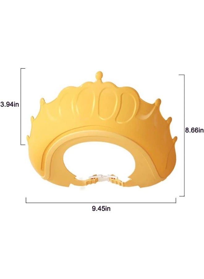 PandaEar PandaEar Baby Shower Cap Hair Washing Hat| 2 Pack Waterproof Adjustable Silicone Bath Hat for Eye and Ear Protection| Cute Crown Shape - Image 2