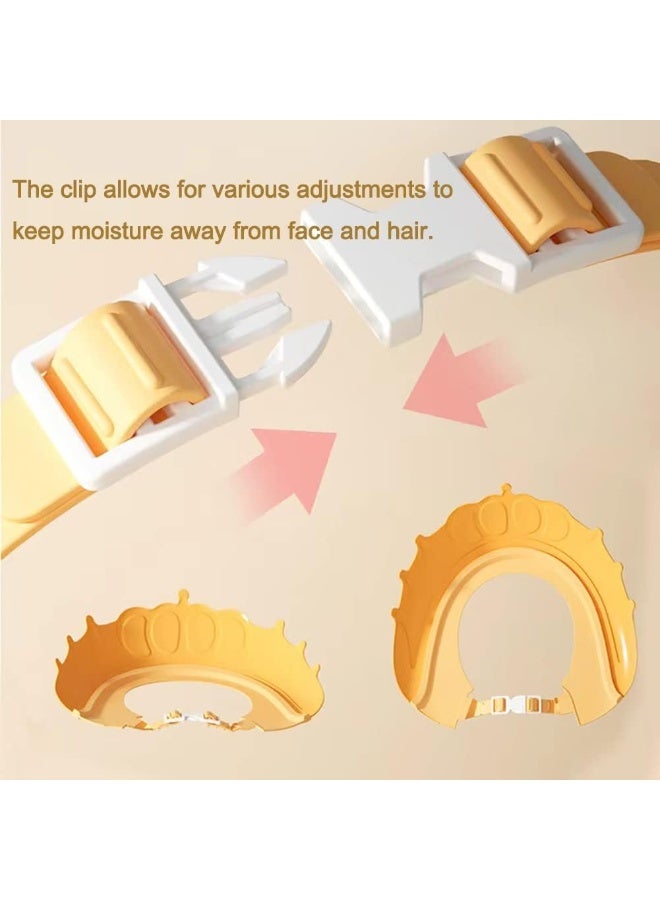 PandaEar PandaEar Baby Shower Cap Hair Washing Hat| 2 Pack Waterproof Adjustable Silicone Bath Hat for Eye and Ear Protection| Cute Crown Shape - Image 4