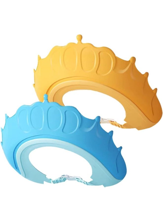 PandaEar PandaEar Baby Shower Cap Hair Washing Hat| 2 Pack Waterproof Adjustable Silicone Bath Hat for Eye and Ear Protection| Cute Crown Shape - Image 1