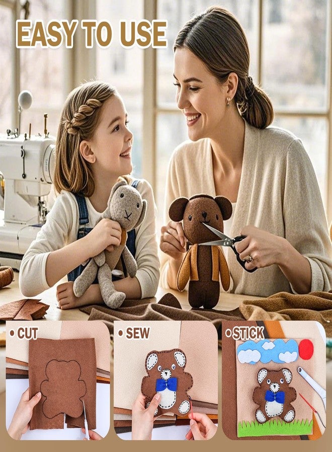 MITINU 12 Rolls 8"x35"(20.5x90cm) 1.4mm Thick Soft Felt Fabric Sheet 12 Assorted Brown Tone Series Colors Felt Pack for DIY Craft Sewing Squares Nonwoven Patchwork - Image 5